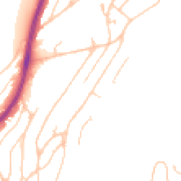 Daytime road noise heatmap for BN2 4RZ