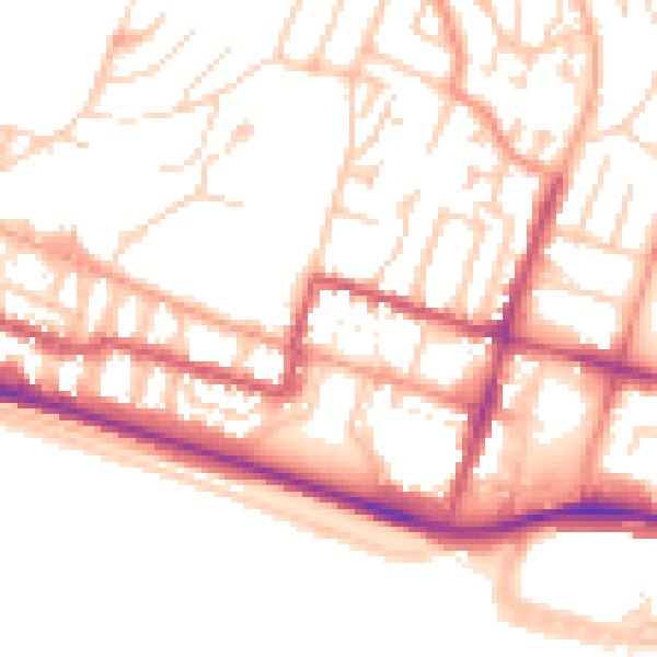 Daytime road noise heatmap for BN2 5AA