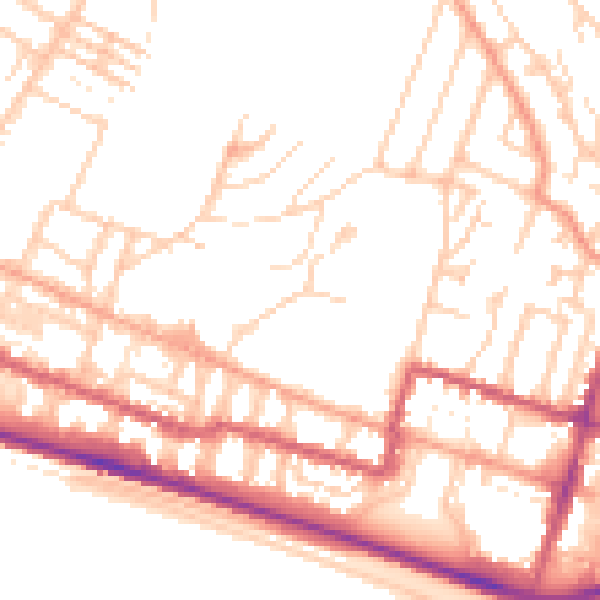 Daytime road noise heatmap for BN2 5BD