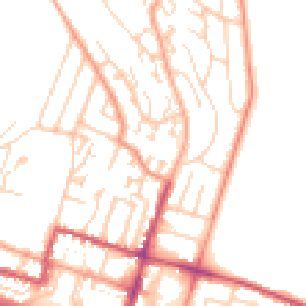 Daytime road noise heatmap for BN2 5GL