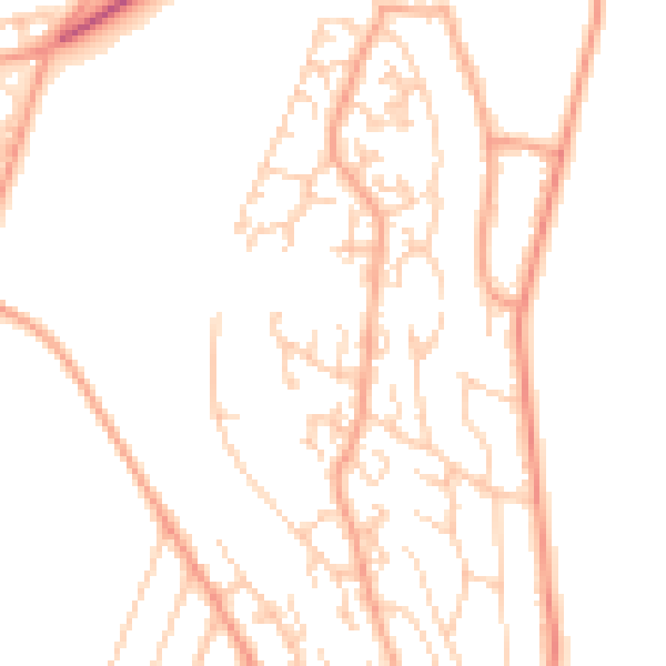 Daytime road noise heatmap for BN2 5HG