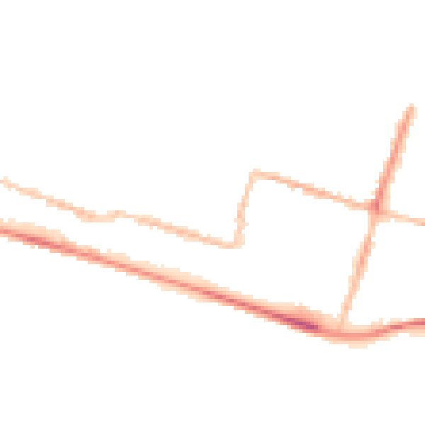 Night-time road noise heatmap for BN2 5JJ