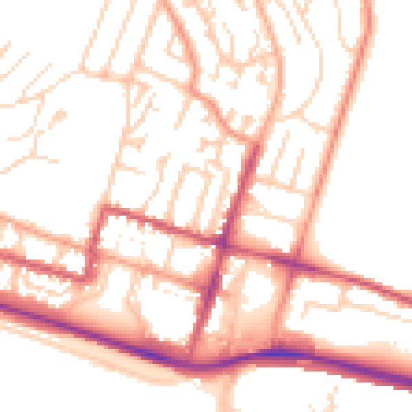 Daytime road noise heatmap for BN2 5JL
