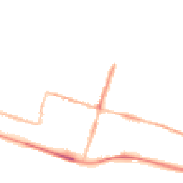 Night-time road noise heatmap for BN2 5JL