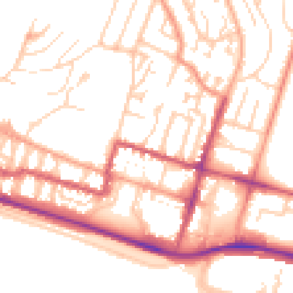Daytime road noise heatmap for BN2 5JR