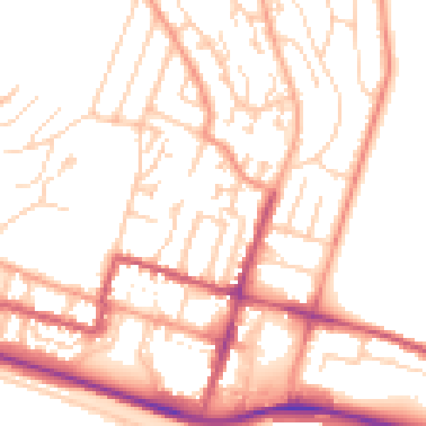 Daytime road noise heatmap for BN2 5JT