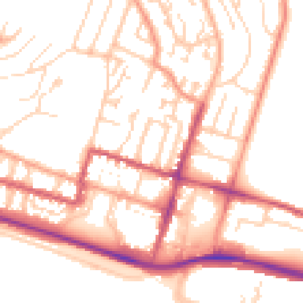 Daytime road noise heatmap for BN2 5JW