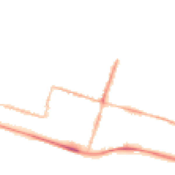 Night-time road noise heatmap for BN2 5JW