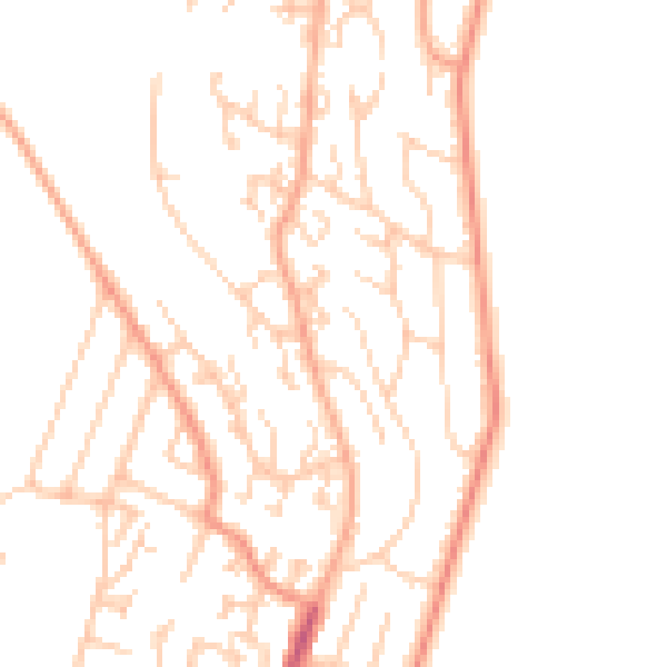 Daytime road noise heatmap for BN2 5LZ