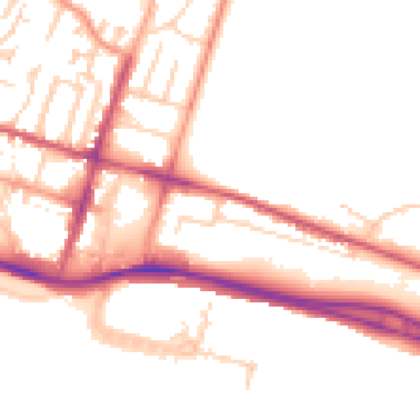 Daytime road noise heatmap for BN2 5RB