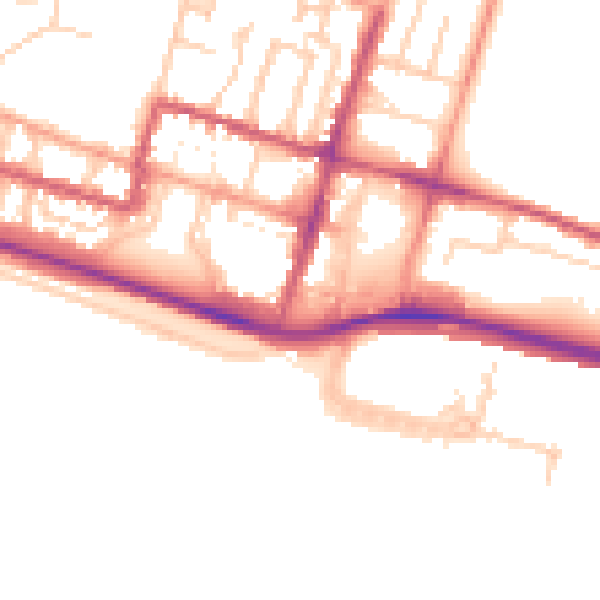 Daytime road noise heatmap for BN2 5RZ