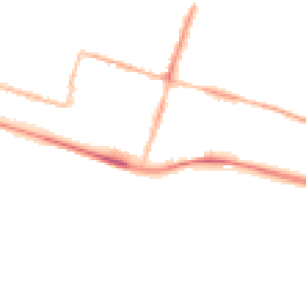 Night-time road noise heatmap for BN2 5RZ