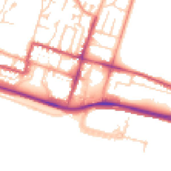 Daytime road noise heatmap for BN2 5TG