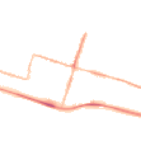 Night-time road noise heatmap for BN2 5TX