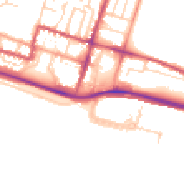Daytime road noise heatmap for BN2 5UB