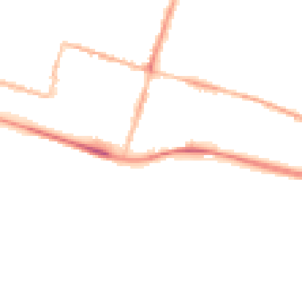 Night-time road noise heatmap for BN2 5UB