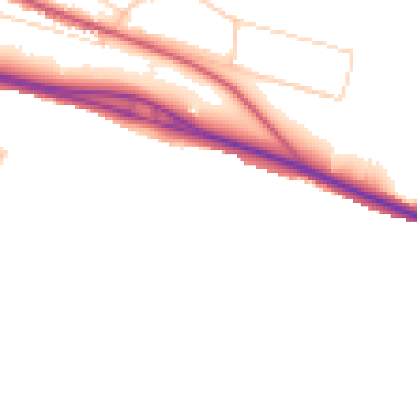 Daytime road noise heatmap for BN2 5UG