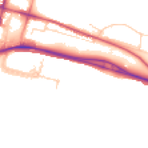 Daytime road noise heatmap for BN2 5UY