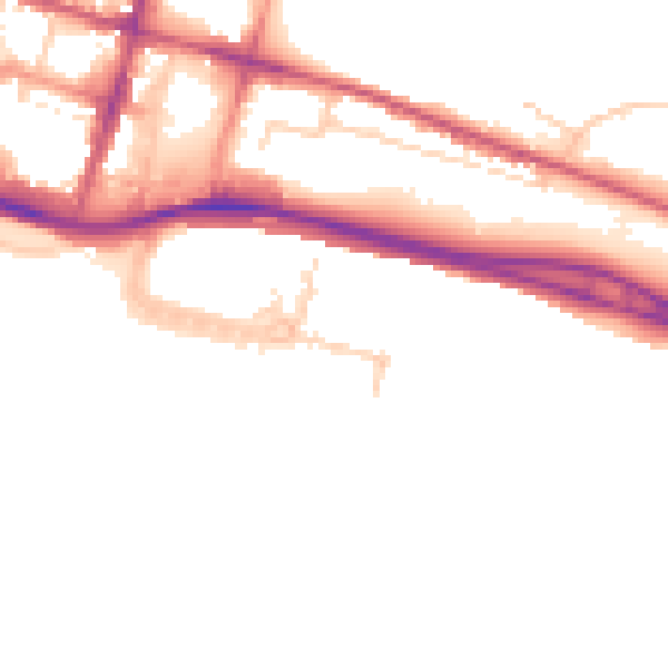 Daytime road noise heatmap for BN2 5WA