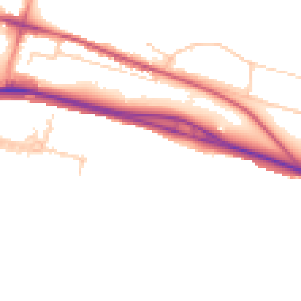 Daytime road noise heatmap for BN2 5XA