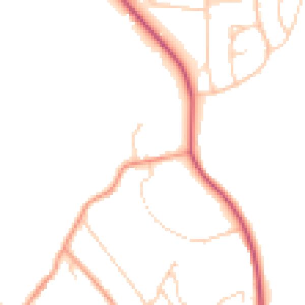 Daytime road noise heatmap for BN2 7AA