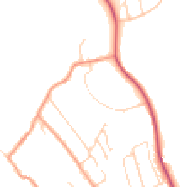 Daytime road noise heatmap for BN2 7AB