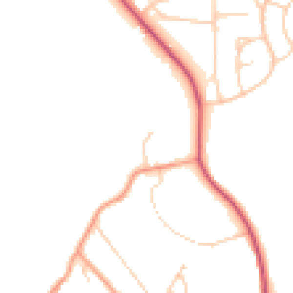 Daytime road noise heatmap for BN2 7AD