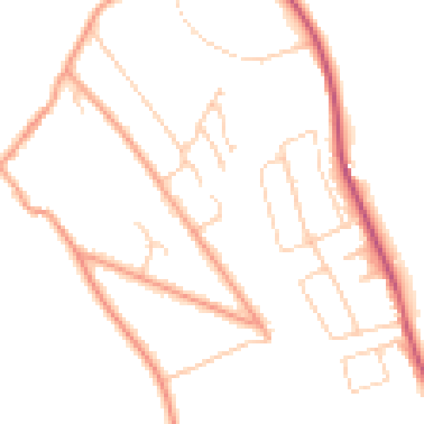 Daytime road noise heatmap for BN2 7AX
