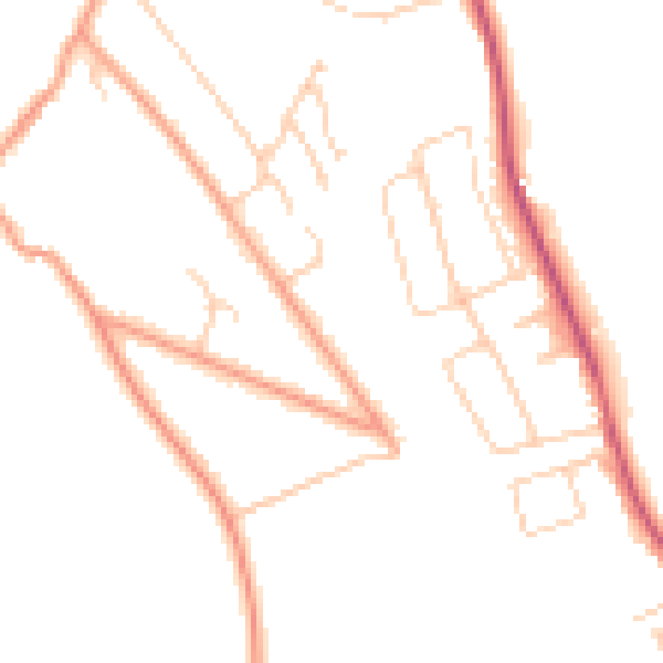 Daytime road noise heatmap for BN2 7BE