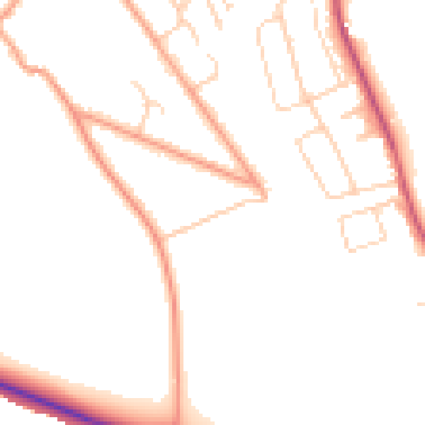 Daytime road noise heatmap for BN2 7BN