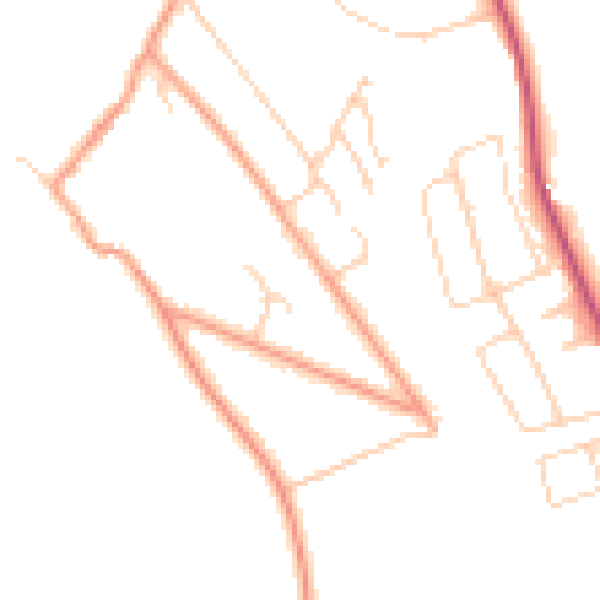 Daytime road noise heatmap for BN2 7BW