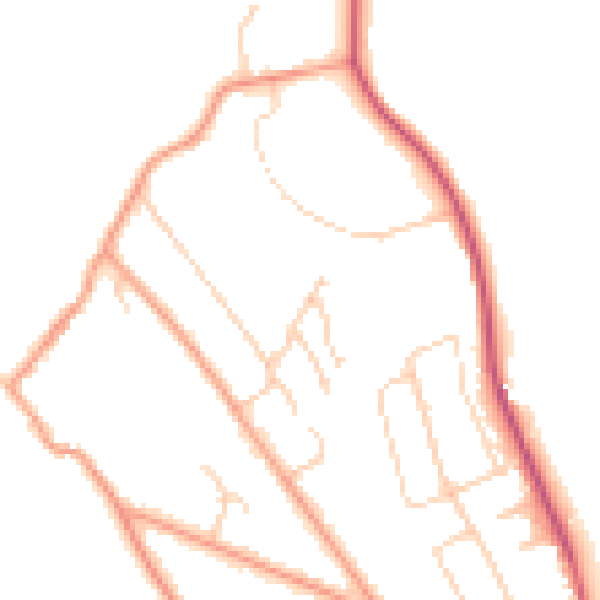 Daytime road noise heatmap for BN2 7BX