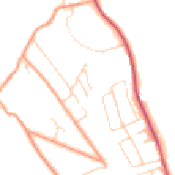 Daytime road noise heatmap for BN2 7BY