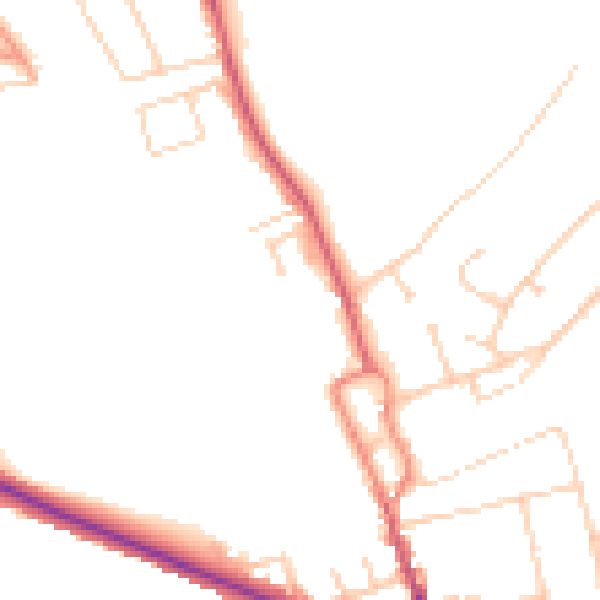 Daytime road noise heatmap for BN2 7DW