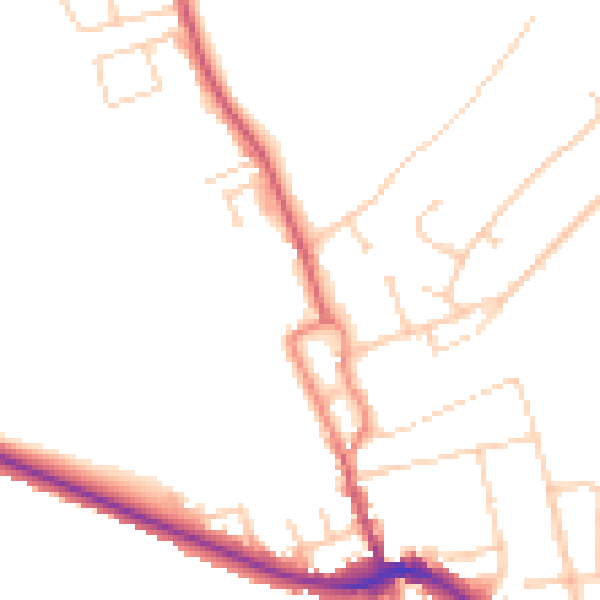 Daytime road noise heatmap for BN2 7DY