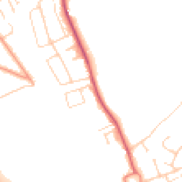 Daytime road noise heatmap for BN2 7FA