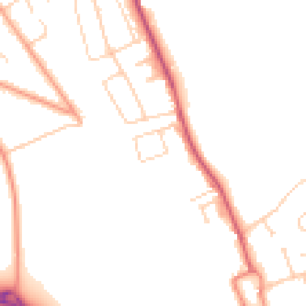 Daytime road noise heatmap for BN2 7FB