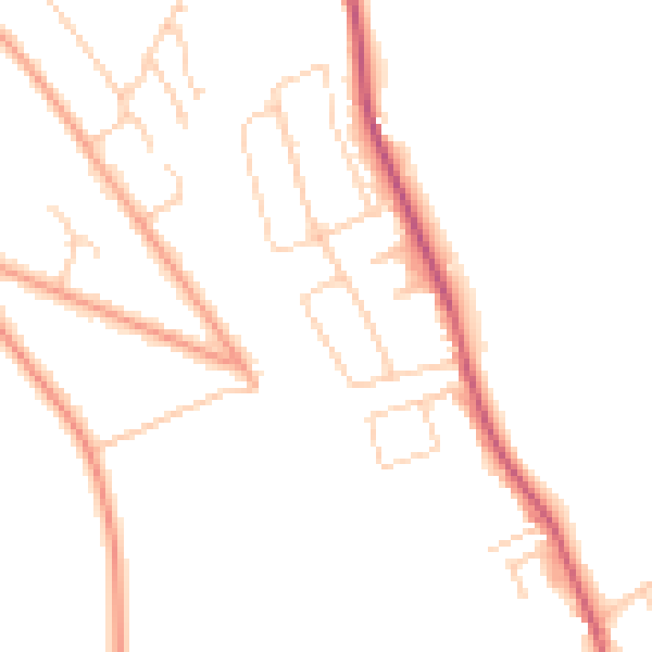 Daytime road noise heatmap for BN2 7FE