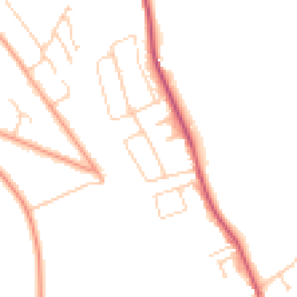 Daytime road noise heatmap for BN2 7FH