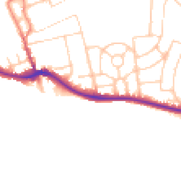 Daytime road noise heatmap for BN2 7GE