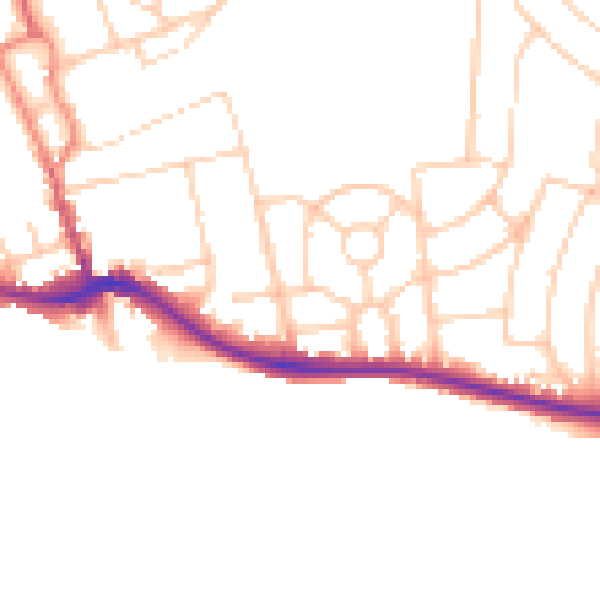 Daytime road noise heatmap for BN2 7GJ