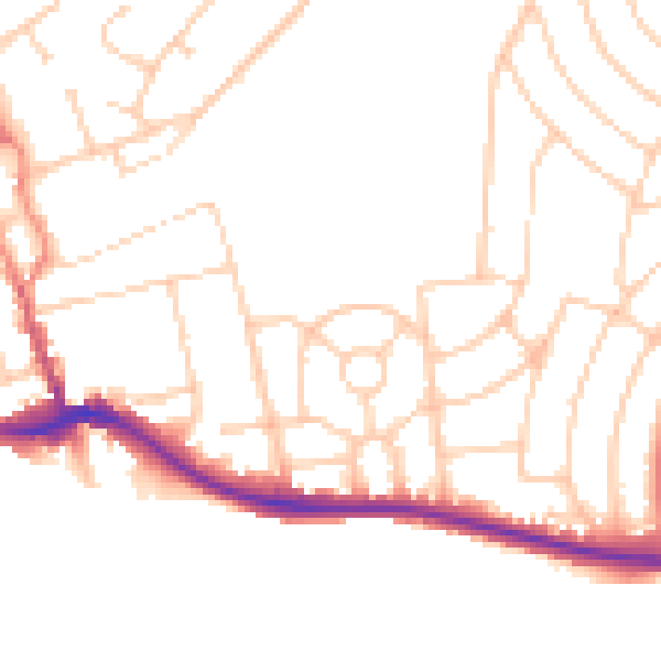Daytime road noise heatmap for BN2 7GL