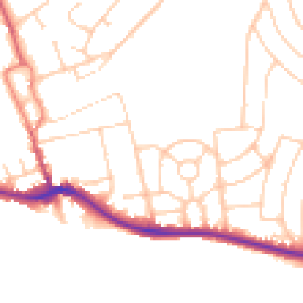 Daytime road noise heatmap for BN2 7GR