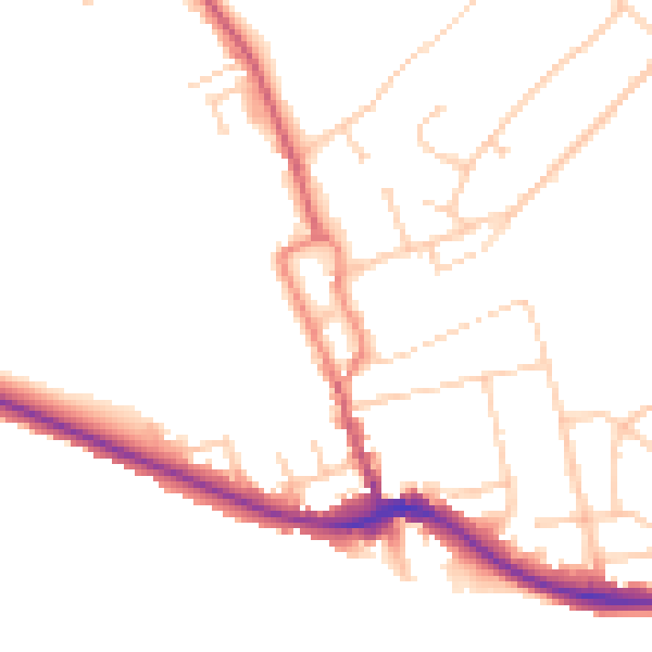 Daytime road noise heatmap for BN2 7HA