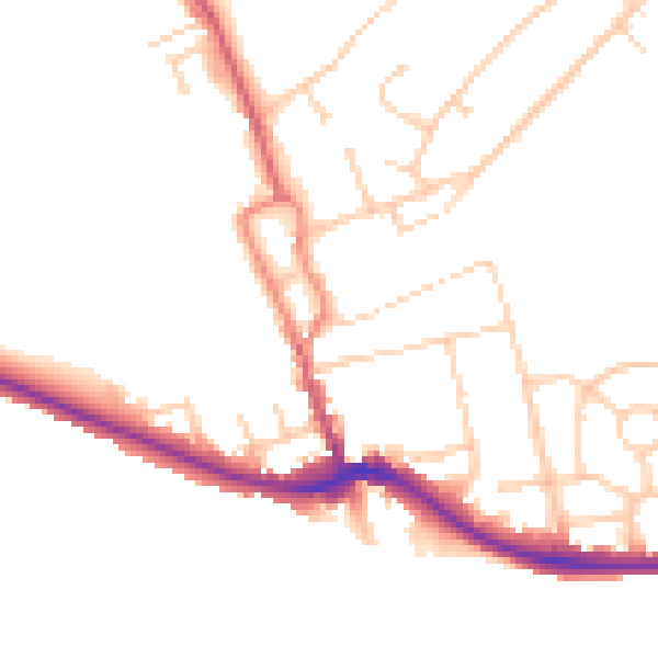 Daytime road noise heatmap for BN2 7HD