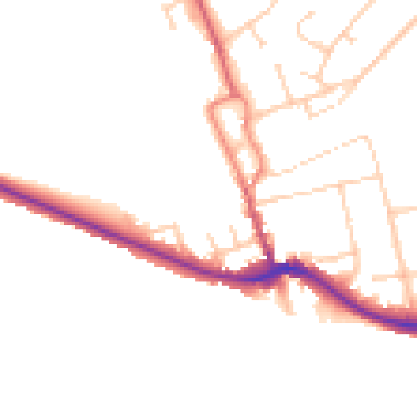 Daytime road noise heatmap for BN2 7HG