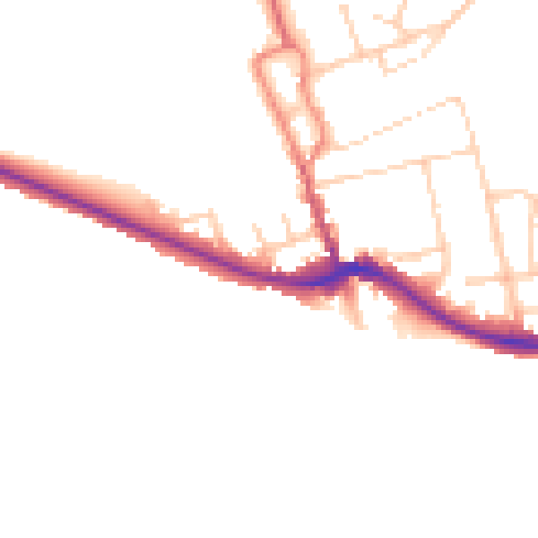 Daytime road noise heatmap for BN2 7HJ