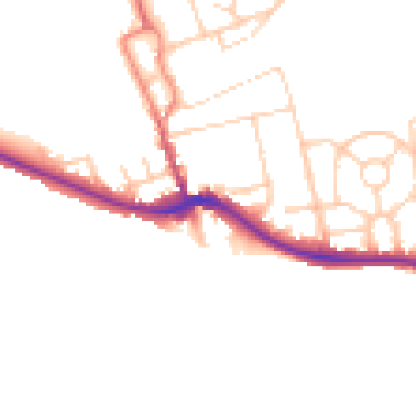 Daytime road noise heatmap for BN2 7HQ