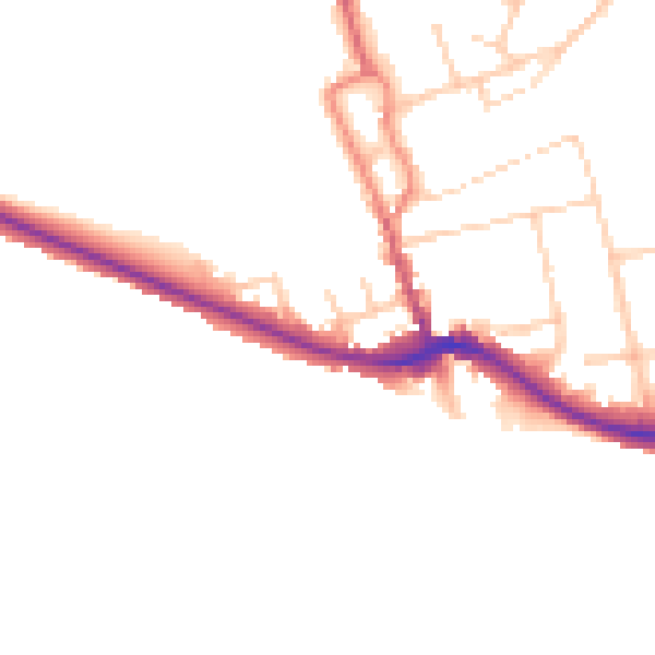 Daytime road noise heatmap for BN2 7JD
