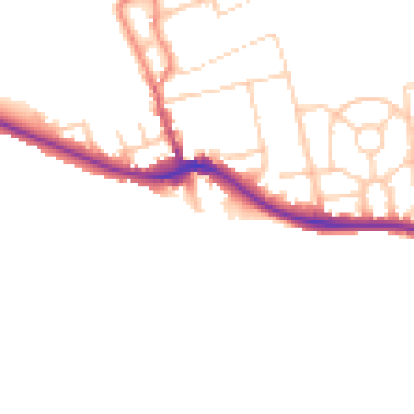 Daytime road noise heatmap for BN2 7JP
